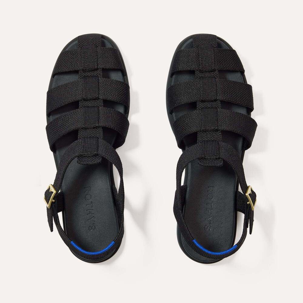 Rothy's The Fisherman Sandal - Black Size 10.5